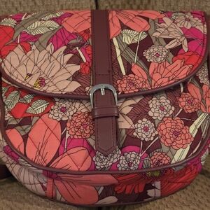 Floral Pink and Brown Women's Bag